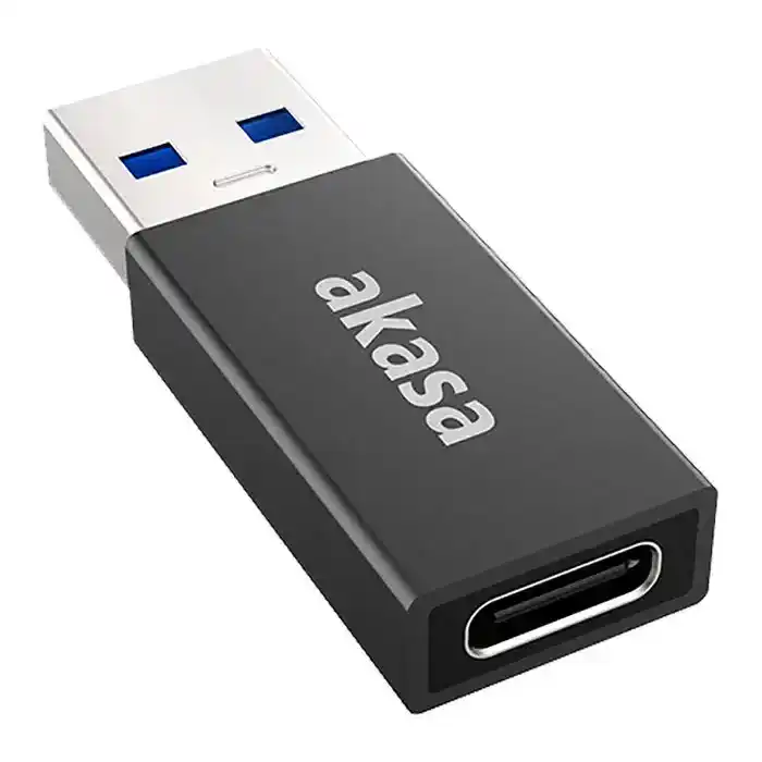 (image for) Akasa USB Type-A Male to USB Type-C Female Adapter Black/Space Grey